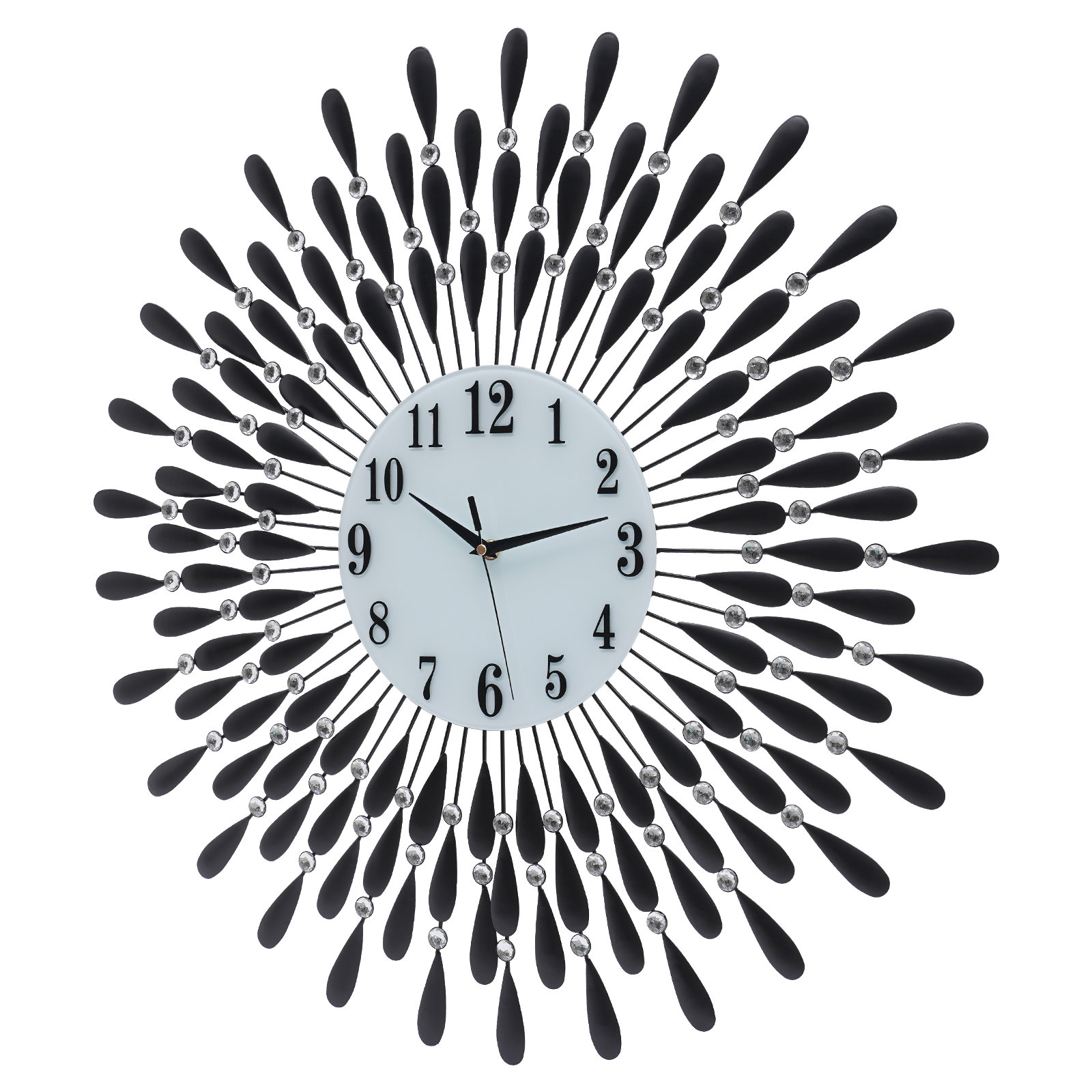 Mercer41 Lanman Black 9.45" Round Battery Operated Modern Decorative